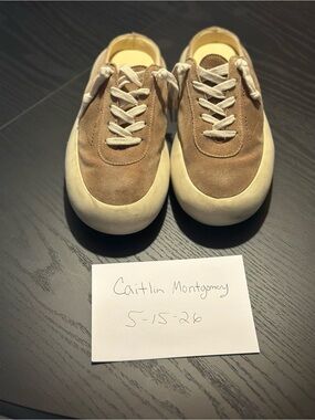 Golden Goose Tan Suede Sneakers with Cream Soles